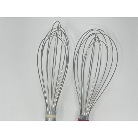 Dr Oetker Germany Vintage Retro Melamine Whisks Set Of 2 Yellow Blue 11.5” - Picture 9 of 9